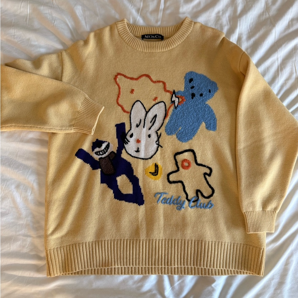 Monaco Women Sweater - Yellow with Playful Design